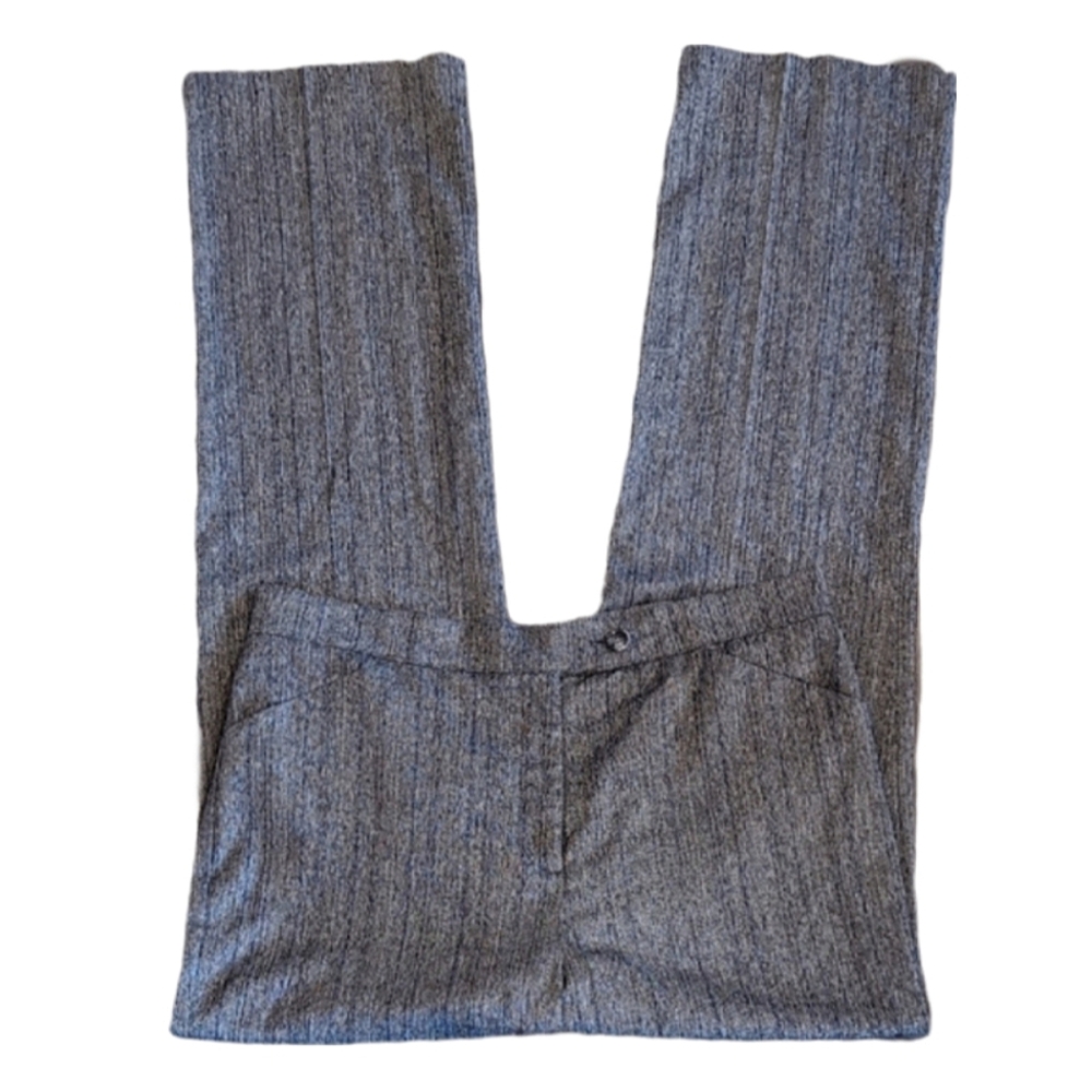 Conrad C Stretch Trousers Womens Size 12 Black Herringbone Blue Pinstripe Pants
